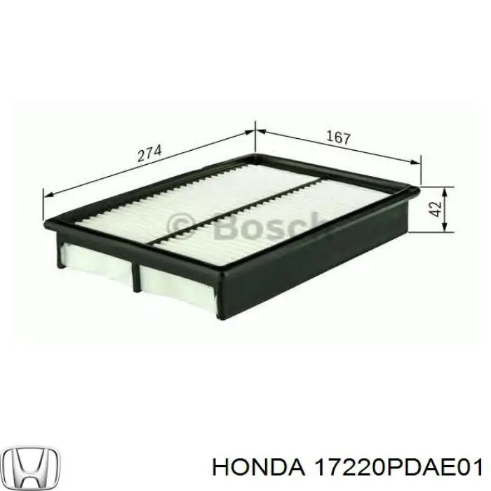 Повітряний фільтр 17220PDAE01 Honda
