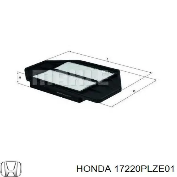 17220PLZE01 Honda Повітряний фільтр двигуна