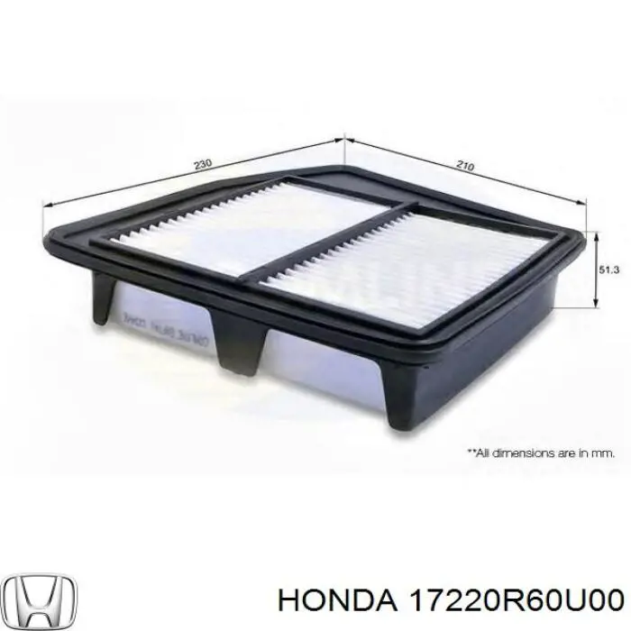 Купити 17220R60U00 Honda Автомобільний фільтр повітря