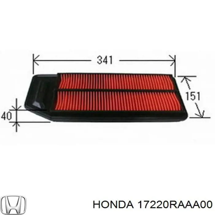 Повітряний фільтр 17220RAAA00 Honda