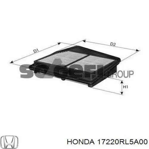 Повітряний фільтр 17220RL5A00 Honda