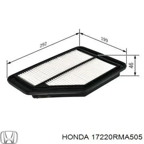 Елемент повітряного фільтра Honda 17220RMA505 ціна, від 8.58 USD