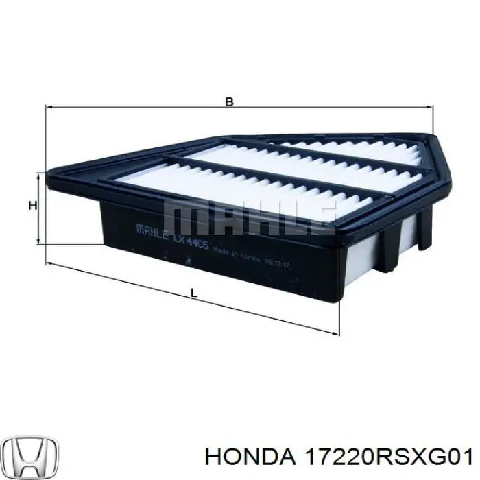17220RSXG01 Honda Повітряний фільтр двигуна