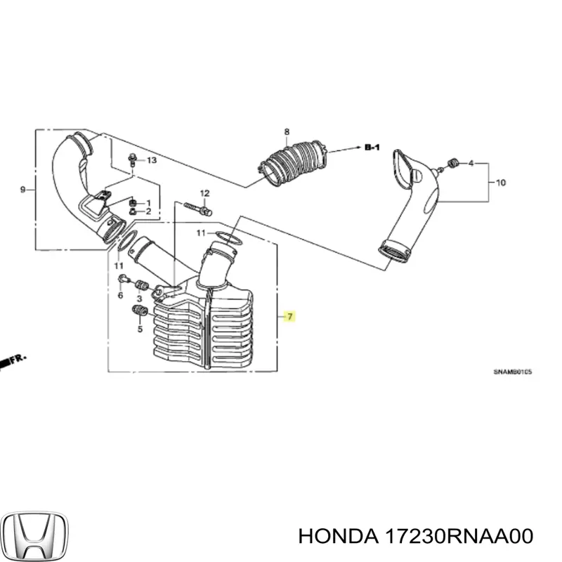 Резонатор повітряного фільтра Honda Civic 8 (FK1) (Хонда Цивік)