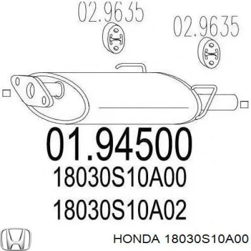  18030S10A00 Honda