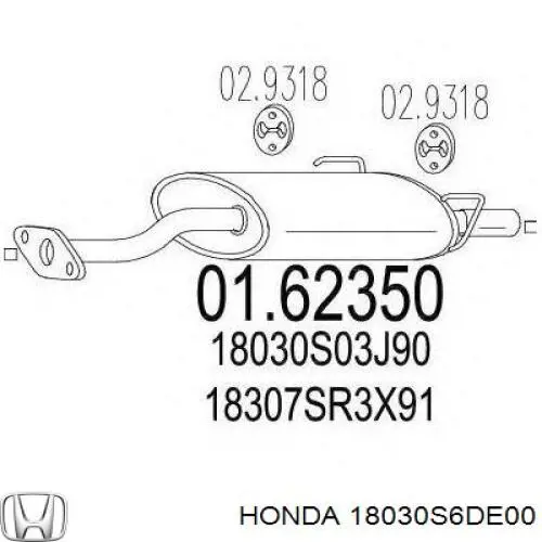Глушник, задня частина 18030S5SE00 Honda