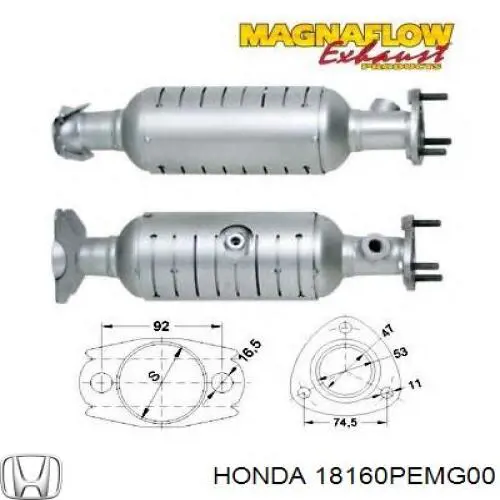 Купити 18160PEMG00 Honda Перетворювач відпрацьованих газів