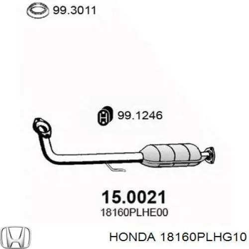 18160PLHG10 Honda Каталітичний нейтралізатор відпрацьованих газів