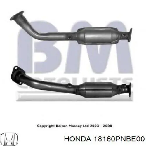 Конвертор-каталізатор (каталітичний нейтралізатор) Honda 18160PNBE00 ціна, від 198.56 USD