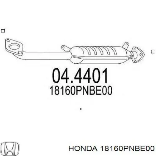 Конвертор-каталізатор (каталітичний нейтралізатор) 18160PNBE00 Honda