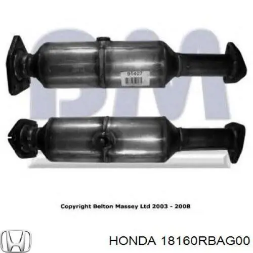 Конвертор-каталізатор (каталітичний нейтралізатор) Honda 18160RBAG00 ціна, від 175.76 USD