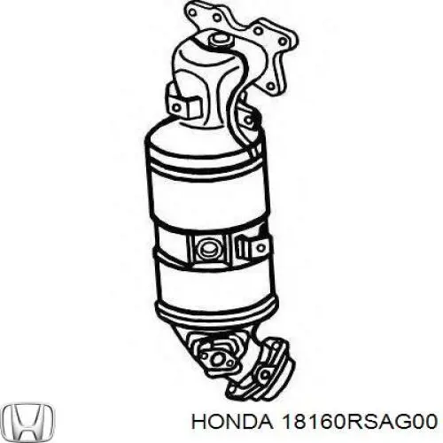 Купити 18160RSAG00 Honda Перетворювач відпрацьованих газів