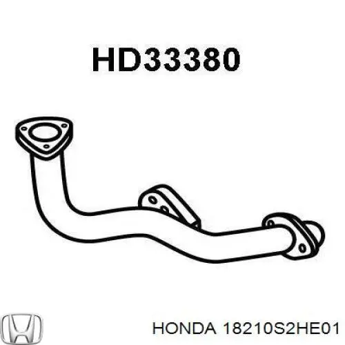 Труба приймальна (штани) глушника, передня Honda 18210S2HE01 ціна, від 22.57 USD