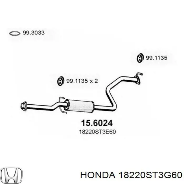 Глушник Honda 18220ST3G60 ціна, від 67.10 USD