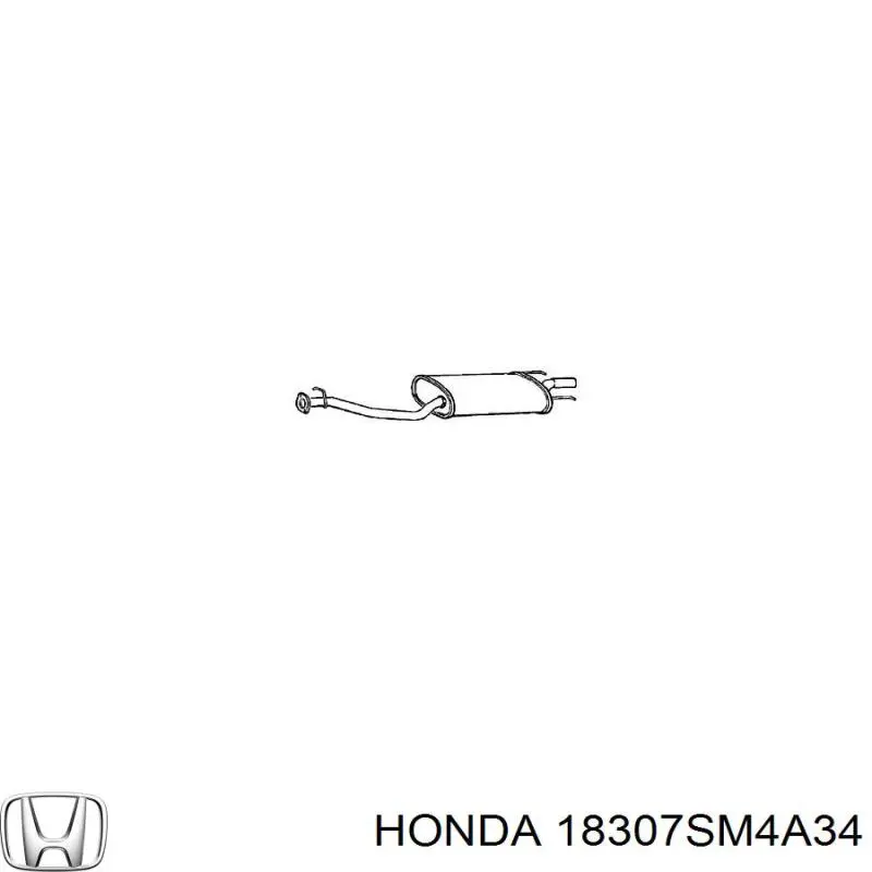 18307SM4A34 Honda глушник, задня частина