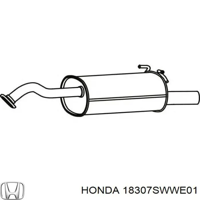 18307SWWE01 Honda глушник, задня частина