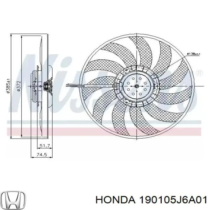 190105J6A01 Honda радіатор охолодження двигуна