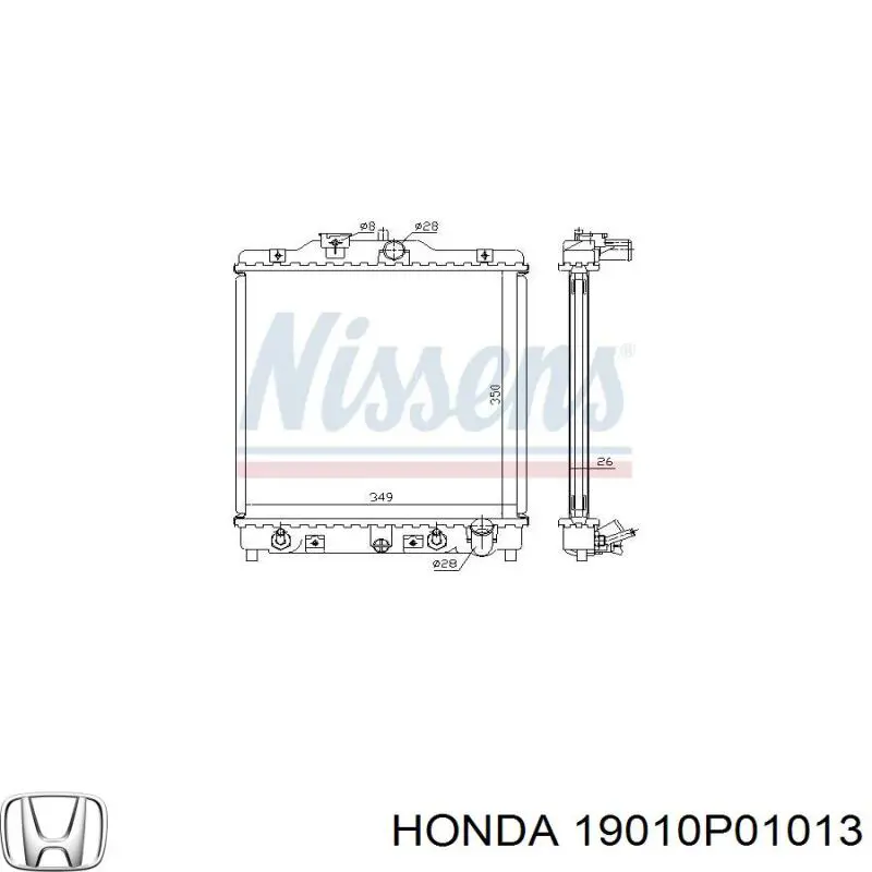 Радіатор 19010P01013 Honda