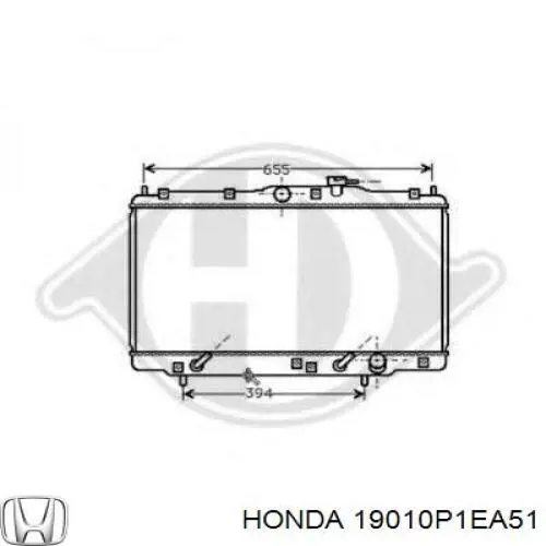 19010P1EA51 Honda Радіатор охолодження двигуна