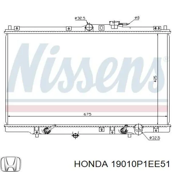 Купити 19010P1EE51 Honda Радіатор двигуна