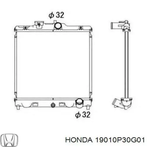 19010P2TG01 Honda Радіатор охолодження двигуна