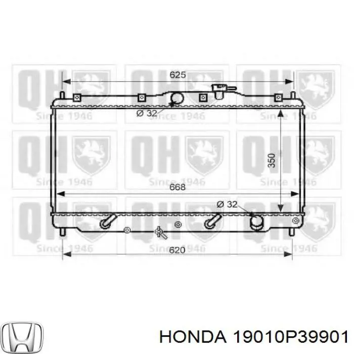 Радіатор охолодження Honda 19010PT1902