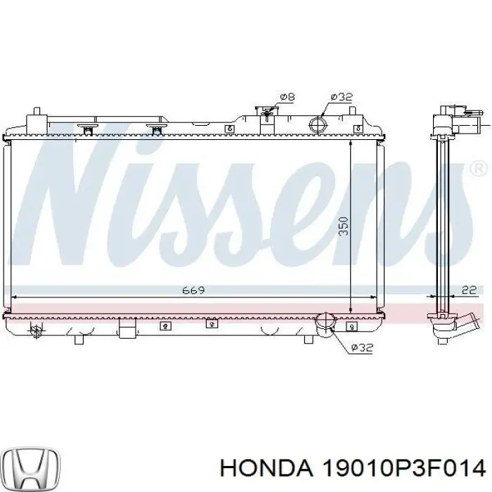 Радіатор основний Honda 19010P3F014 ціна, від 76.93 USD
