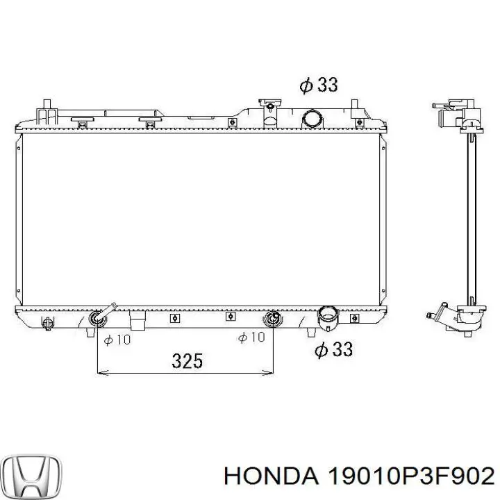 19010P3F902 Honda Радіатор охолодження двигуна