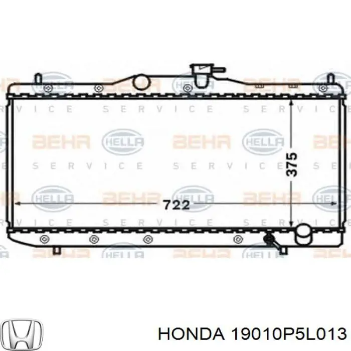 19010P5L013 Honda Радіатор охолодження двигуна