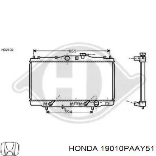 19010PAAY51 Honda Радіатор охолодження двигуна