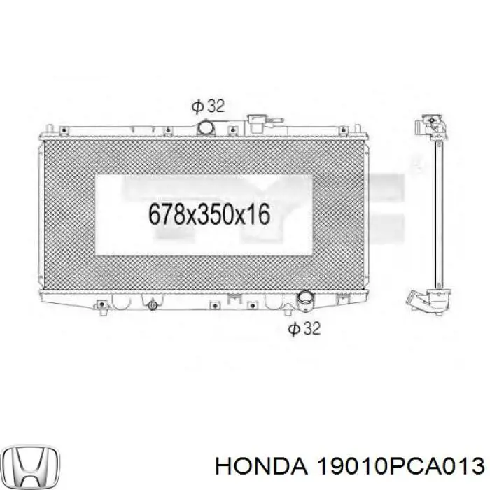 Радіатор охолодження Honda 19010PDAE52