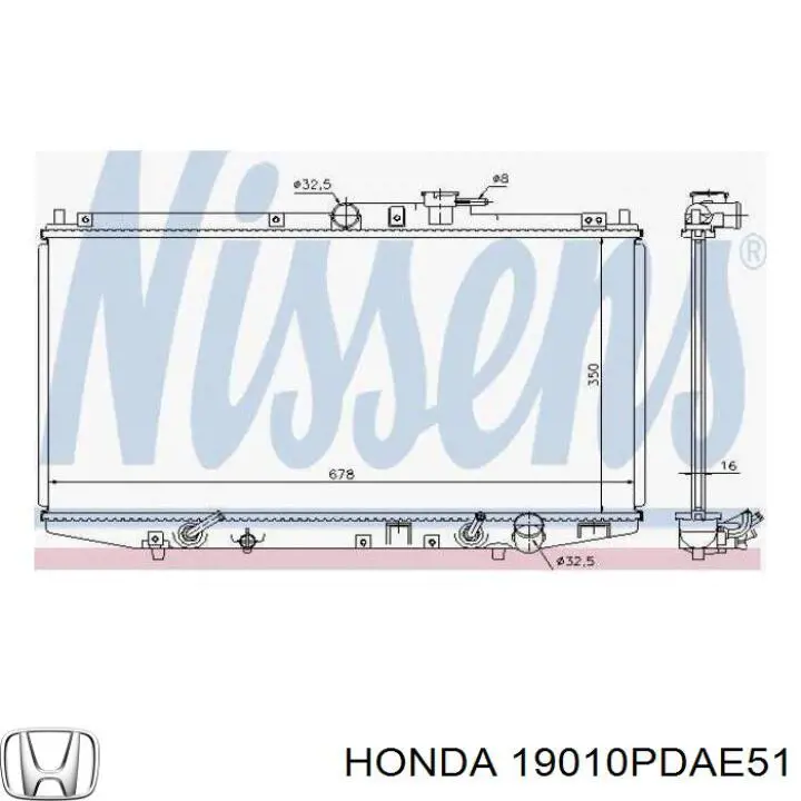 Радіатор основний Honda 19010PDAE51 ціна, від 60.86 USD