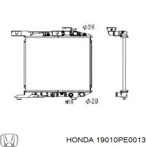 19010PE0013 Honda Радіатор охолодження двигуна