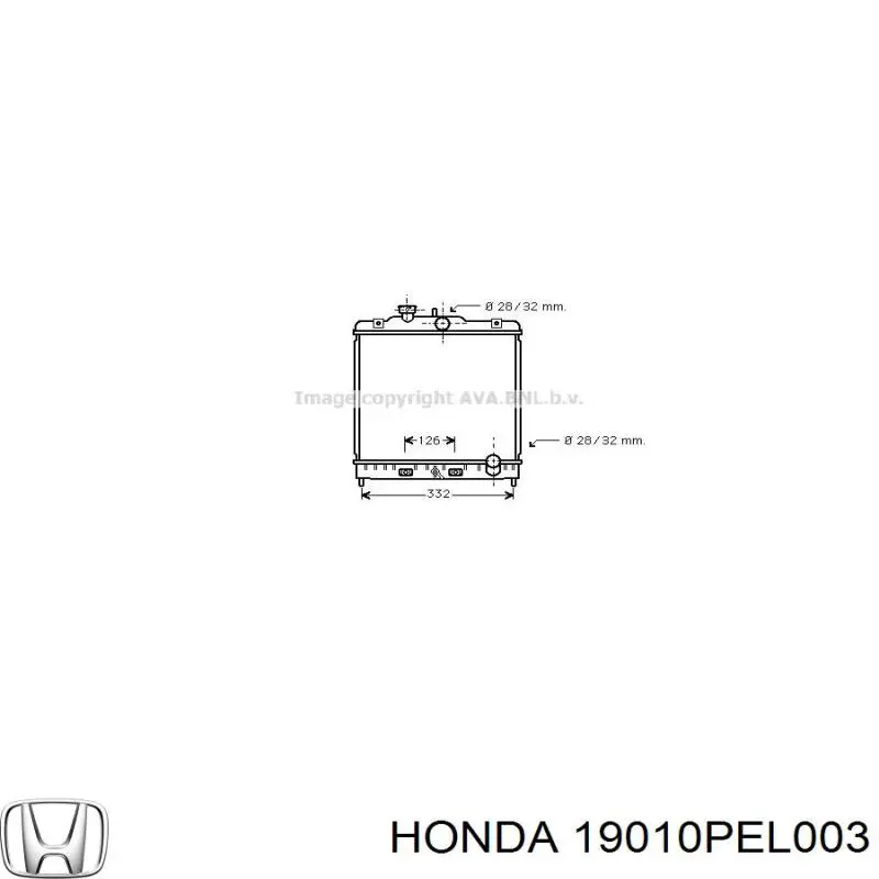 Радіатор 19010PEL003 Honda