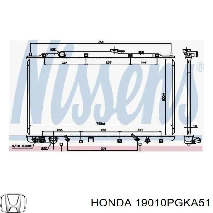19010PGKA51 Honda радіатор охолодження двигуна