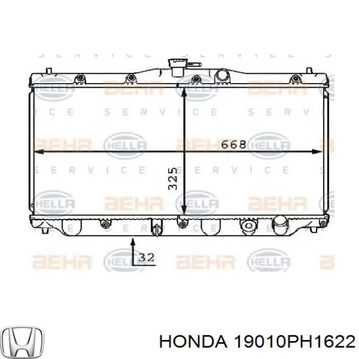 Радіатор основний Honda 19010PH1622 ціна, від 85.27 USD