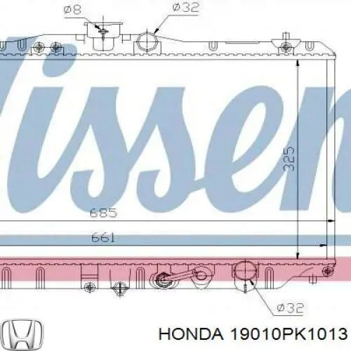 Радіатор основний Honda 19010PK1013 ціна, від 164.45 USD