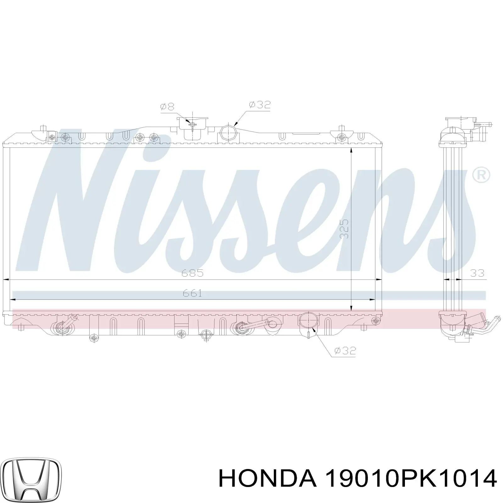 19010PK1014 Honda Радіатор охолодження двигуна