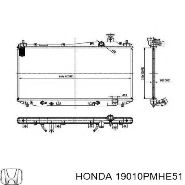 Радіатор охолодження двигуна 19010PMHE51 Honda