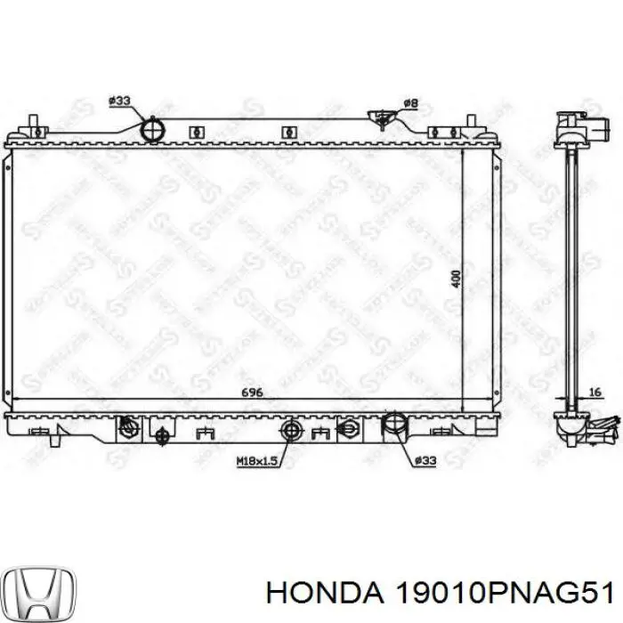 19010PNAG51 Honda Радіатор охолодження двигуна