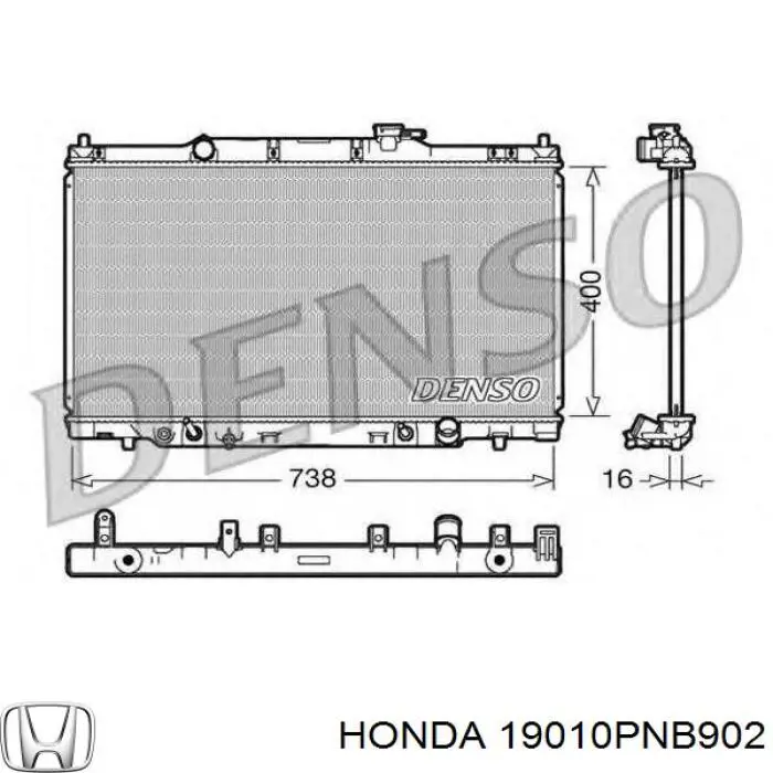 19010PNB902 Honda Радіатор охолодження двигуна