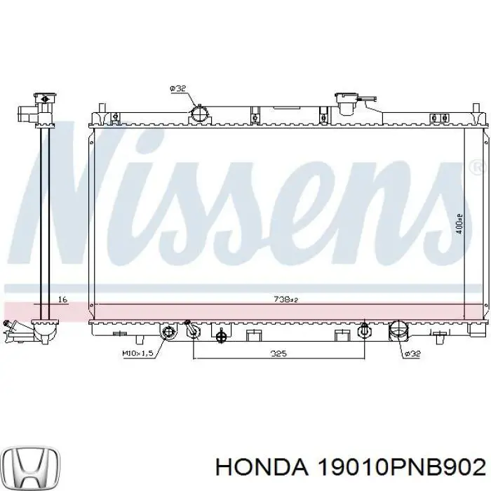 Радіатор 19010PNB902 Honda
