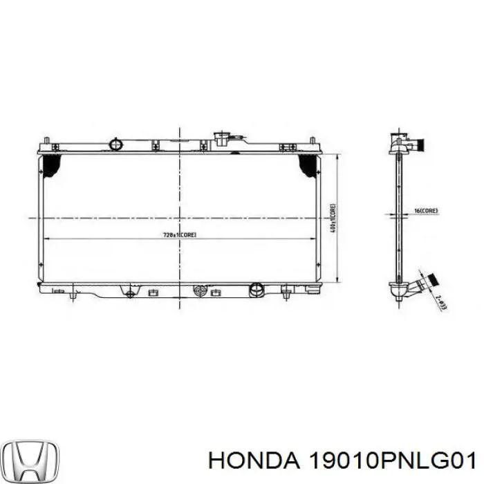19010PNLG01 Honda радіатор охолодження двигуна