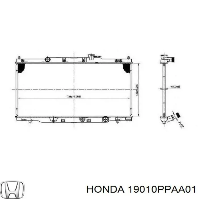 Радіатор основний Honda 19010PPAA01 ціна, від 53.78 USD