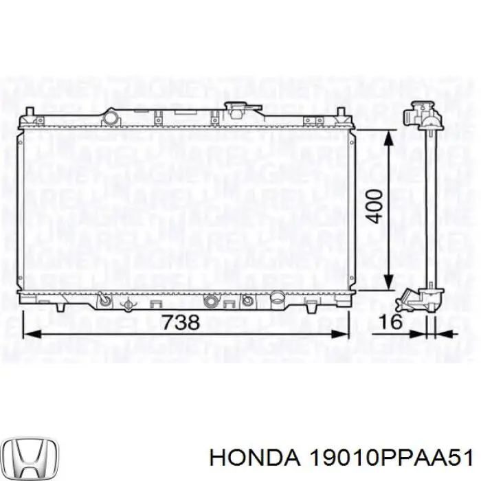 19010PPAA51 Honda радіатор охолодження двигуна