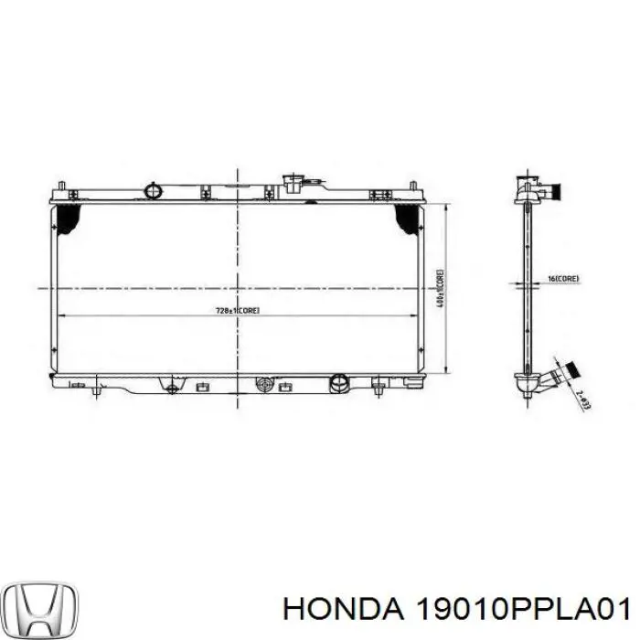 19010PPLA01 Honda радіатор охолодження двигуна