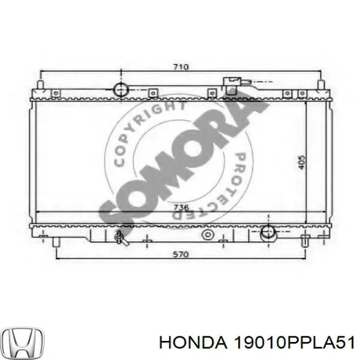 Радіатор охолодження Honda 19010PPLA51