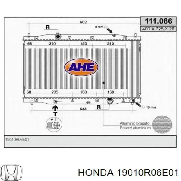 Купити 19010R06E01 Honda Радіатор двигуна