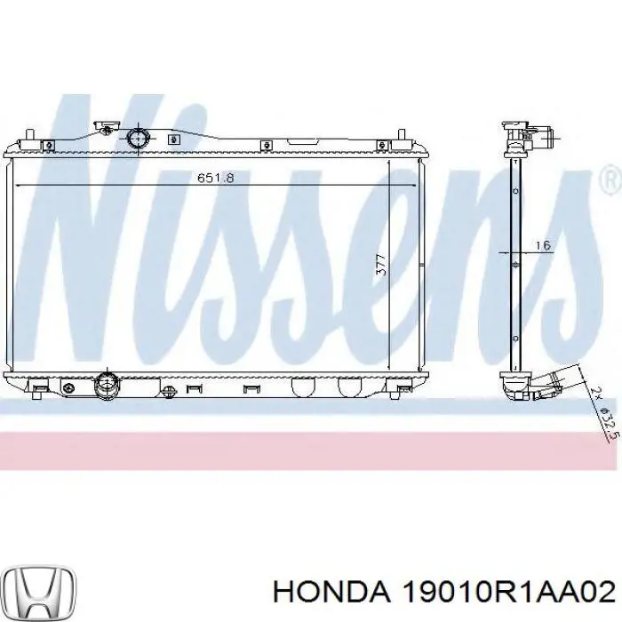 Купити 19010R1AA02 Honda Радіатор двигуна