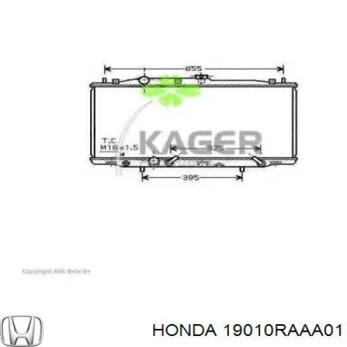 19010RAAA01 Honda Радіатор охолодження двигуна